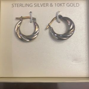 Silver and gold hoop earrings